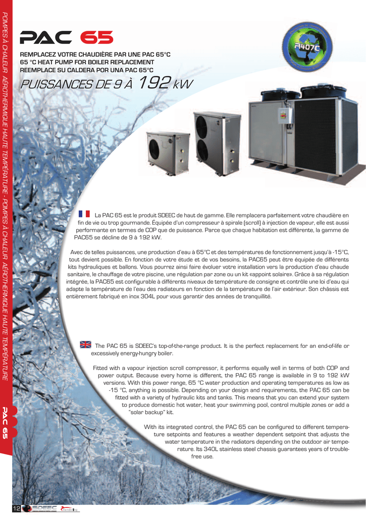 Pompe a chaleur sdeec pac 65