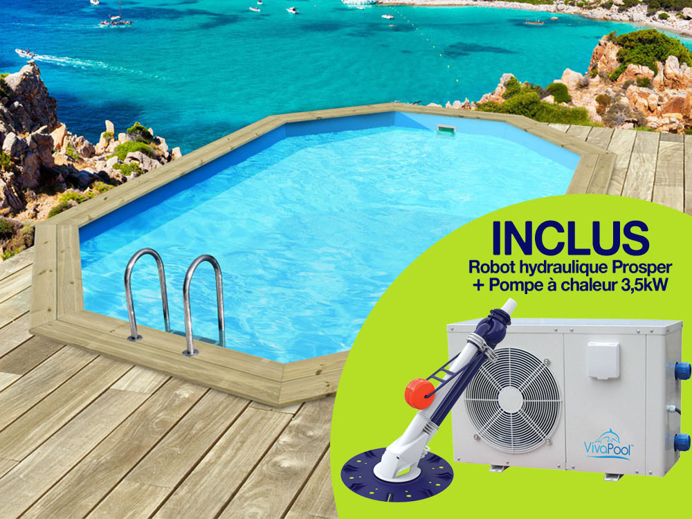 Piscine bois avec pompe à chaleur
