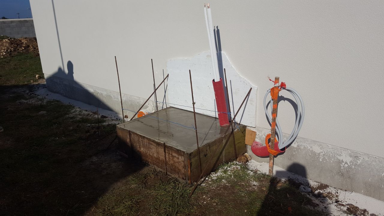 Dalle beton pompe a chaleur