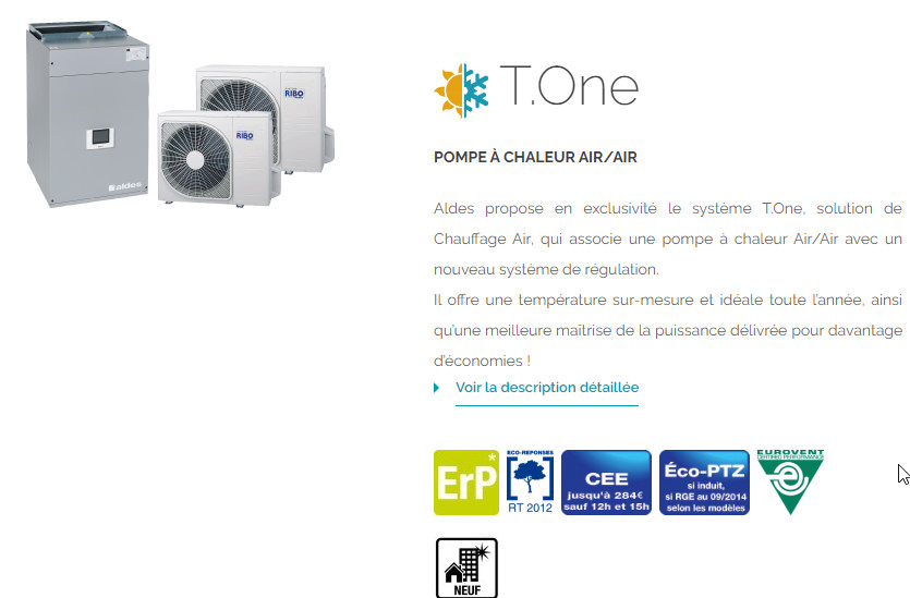 Pompe à chaleur erp