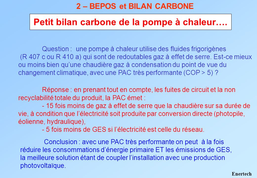 Bilan carbone pompe à chaleur