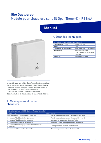 Opentherm pompe a chaleur