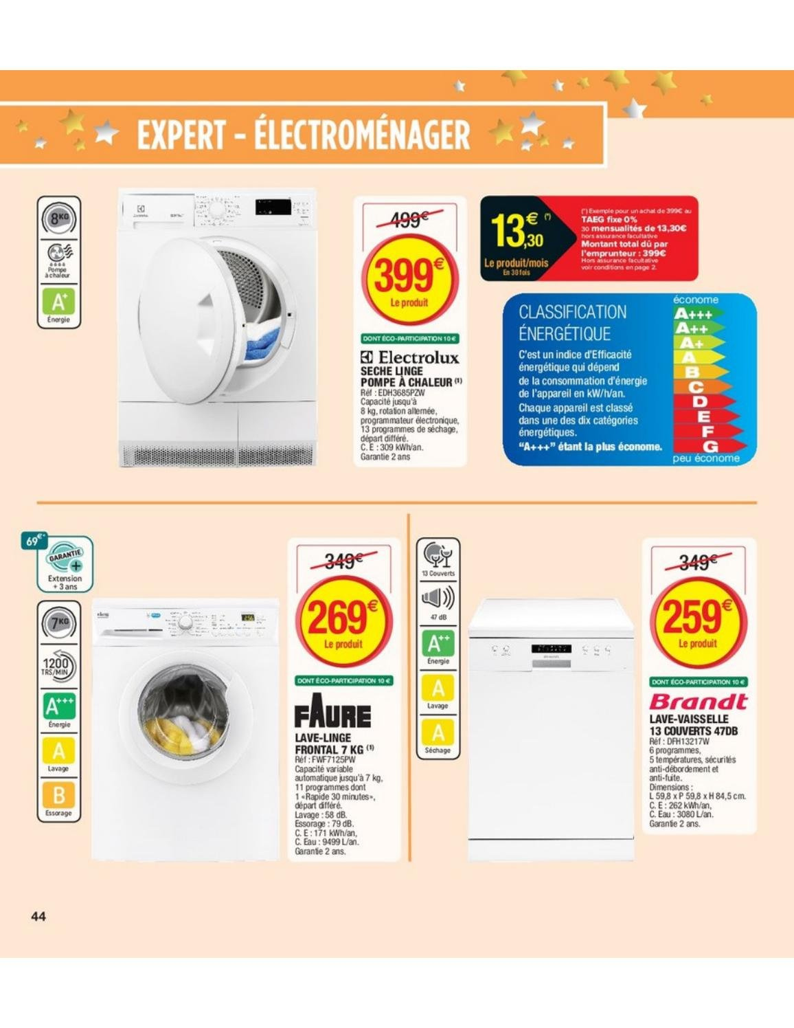 Seche linge faure 7 kg pompe a chaleur super u