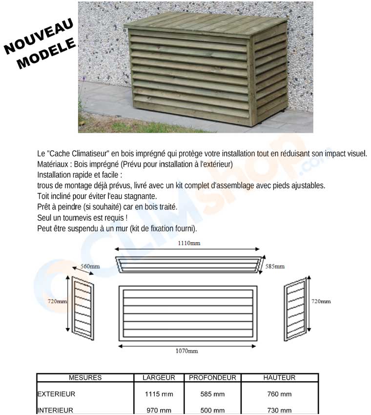 Cache pompe à chaleur pas cher