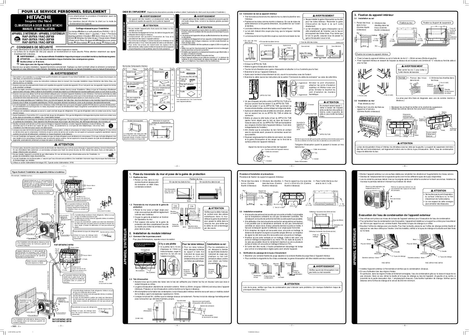 Mode d'emploi pompe a chaleur hitachi
