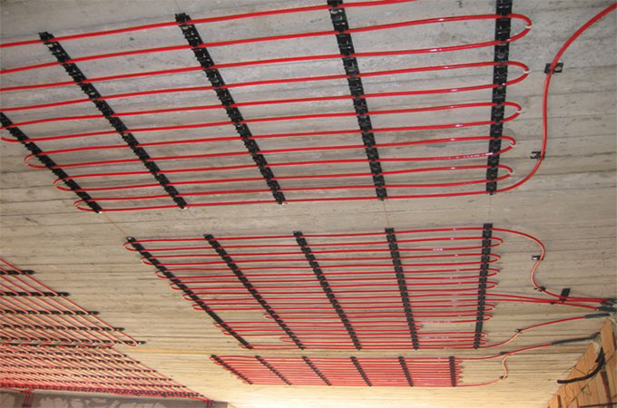 Plafond chauffant hydraulique sur pompe à chaleur air eau