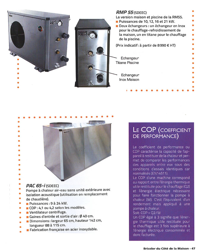Pompe a chaleur air eau sdeec