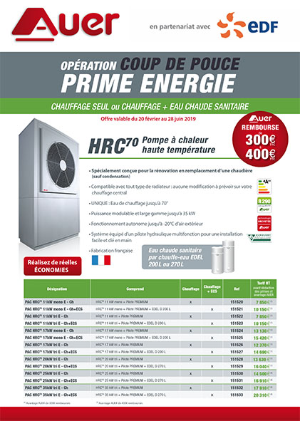 Prime energie pompe a chaleur