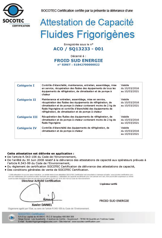 Attestation entretien pompe a chaleur