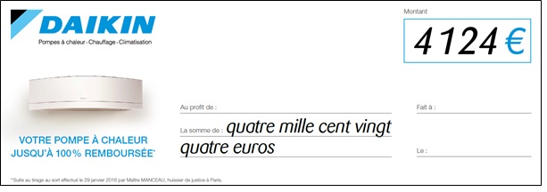 Daikin pompe a chaleur remboursee