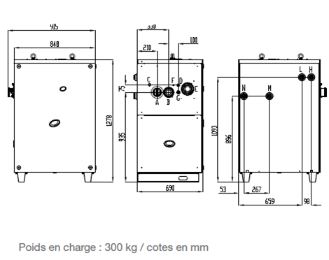 Encombrement d'une pompe à chaleur