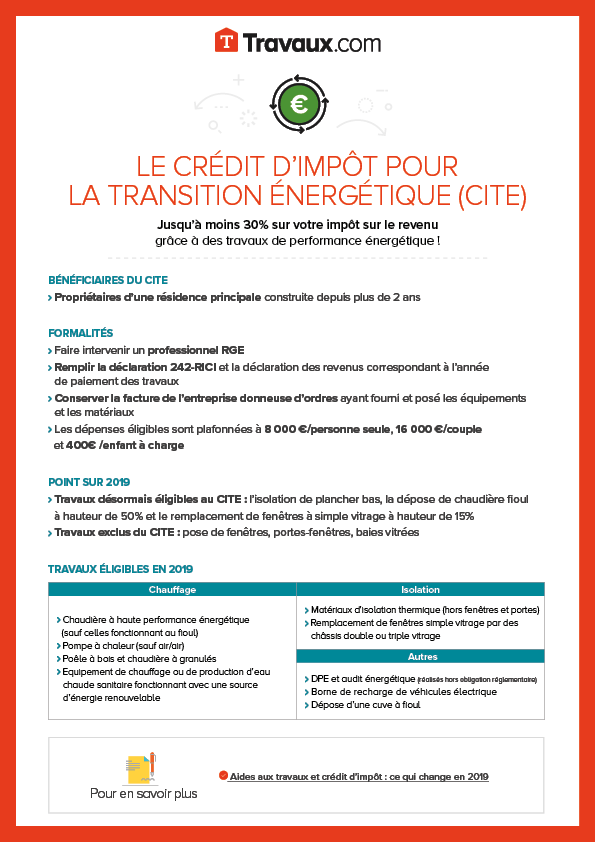 Credit impot 2019 pompe a chaleur