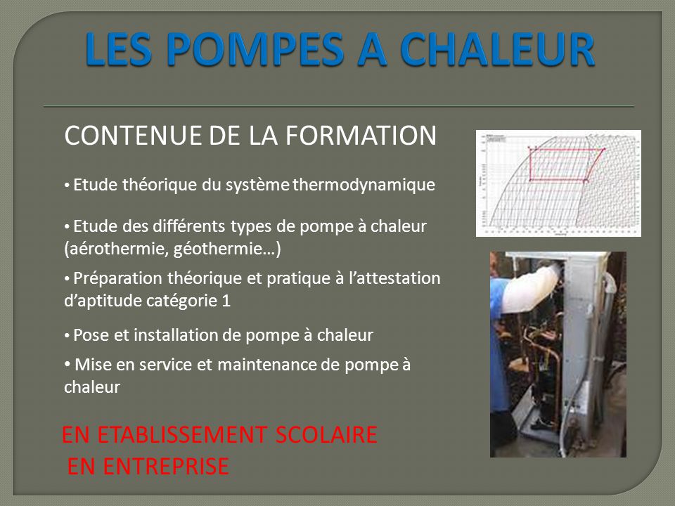 Formation installation pompe a chaleur
