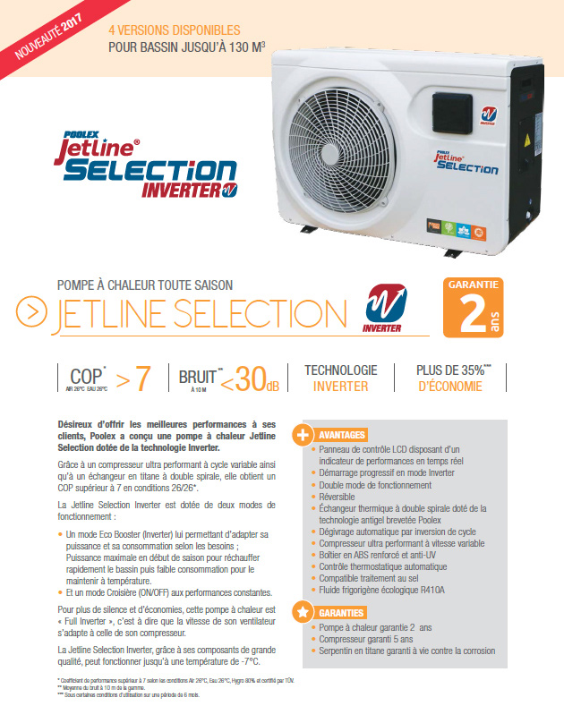 Pompe a chaleur piscine poolex jetline 2