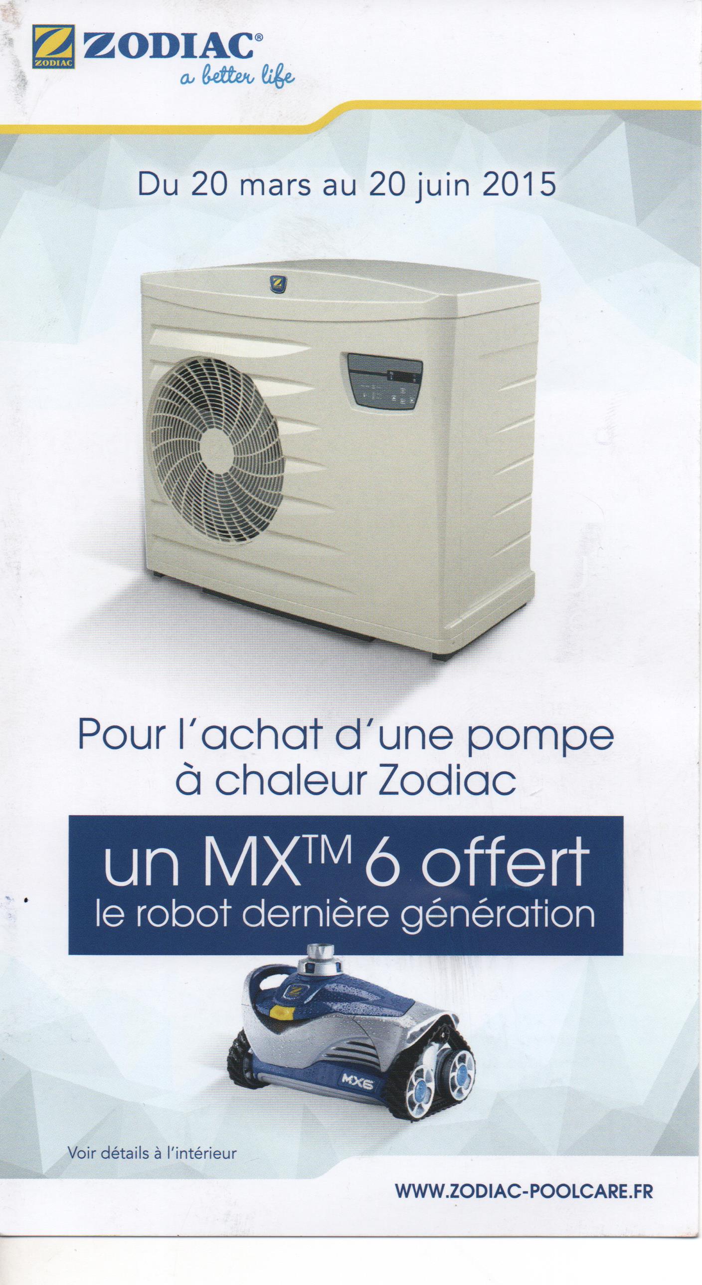 Depannage pompe a chaleur zodiac