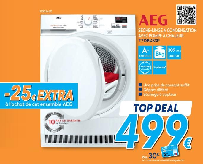 Aeg seche linge pompe a chaleur