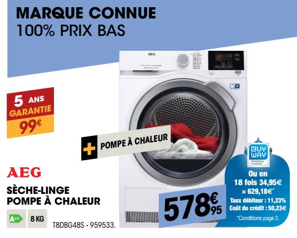 Electro depot seche linge pompe à chaleur