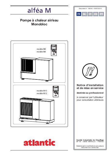 Notice installation pompe a chaleur atlantic