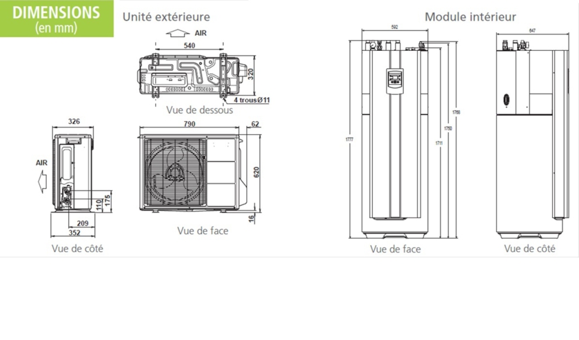 Pompe à chaleur air eau 8kw