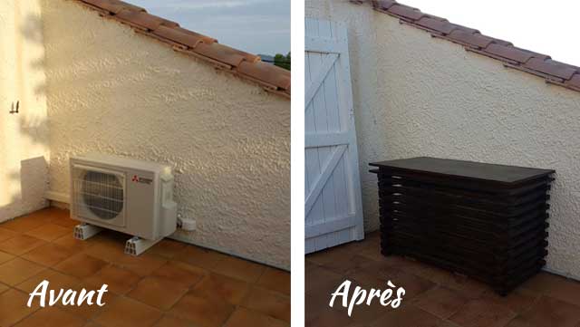 Cache pompe à chaleur design