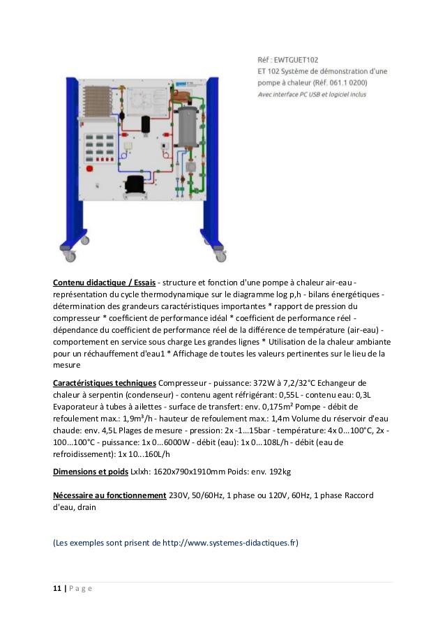 Tp thermodynamique pompe a chaleur