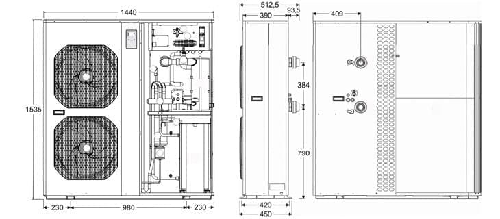 Dimensions pompe a chaleur piscine