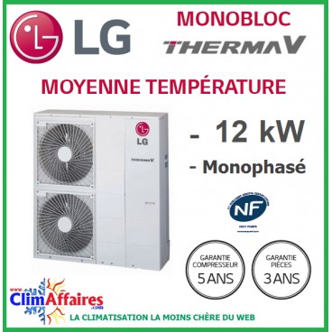 Pompe a chaleur air eau 12 kw