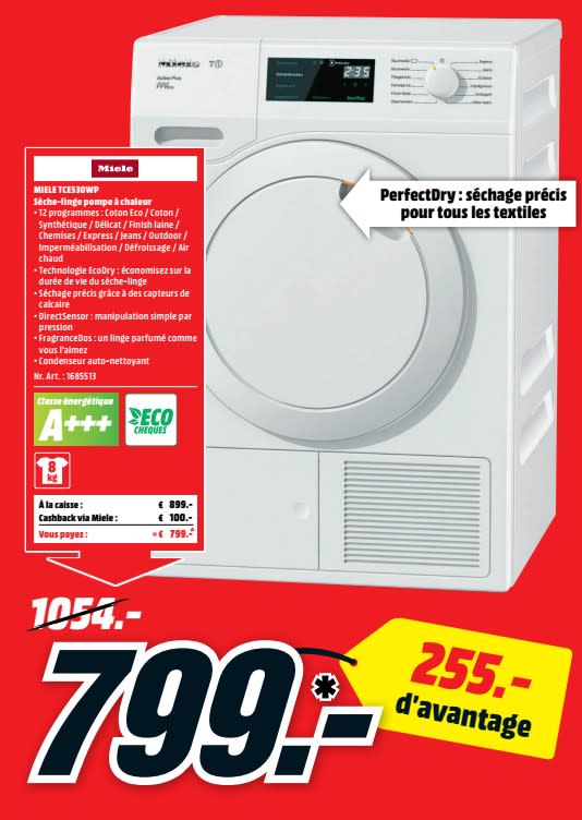 Sèche linge pompe à chaleur miele