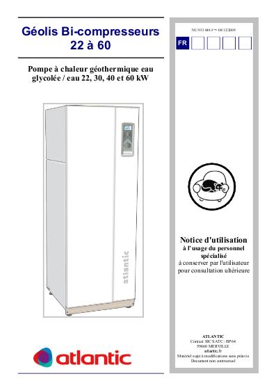 Pompe à chaleur eau eau atlantic géolis