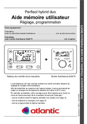 Reglage pompe a chaleur atlantic