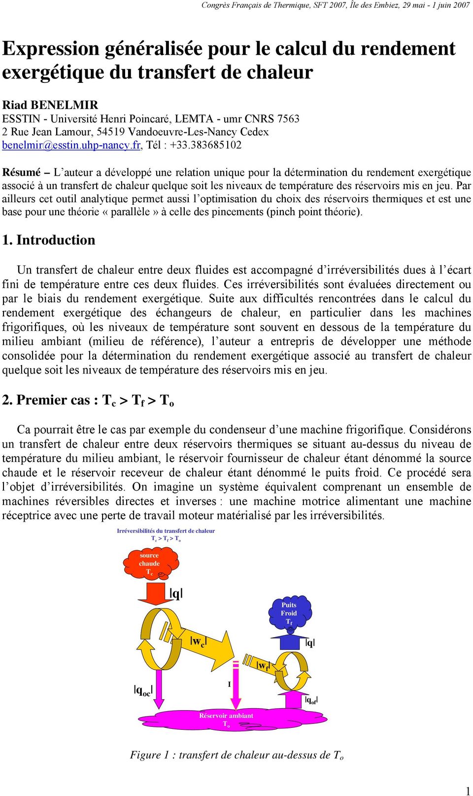 Rendement exergétique pompe à chaleur