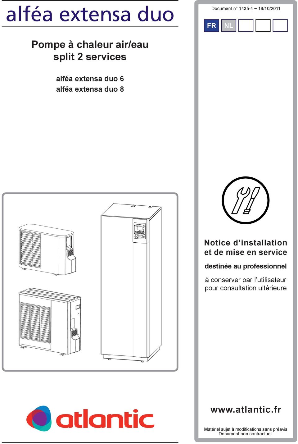 Pompe a chaleur air eau atlantic alfea extensa duo 6