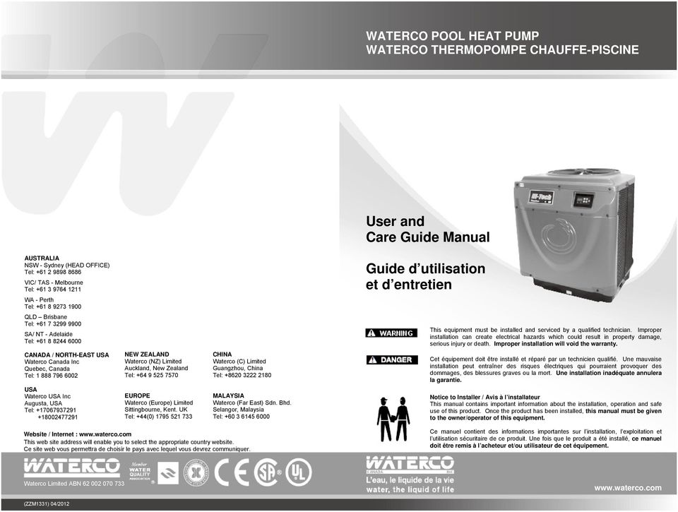 Pompe a chaleur piscine waterco