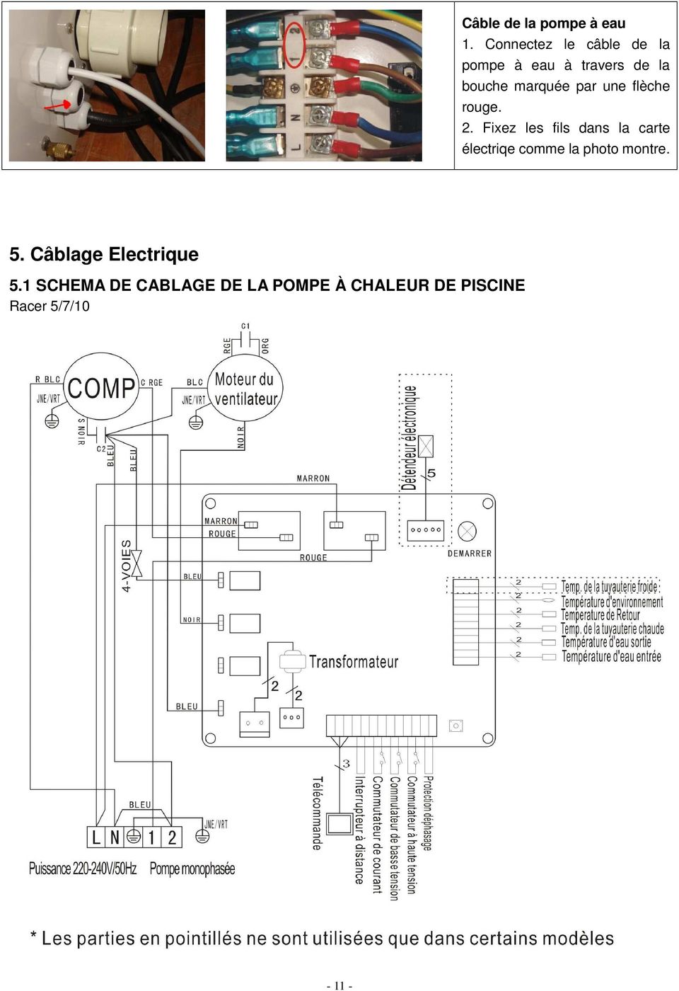 Mise en route pompe a chaleur racer