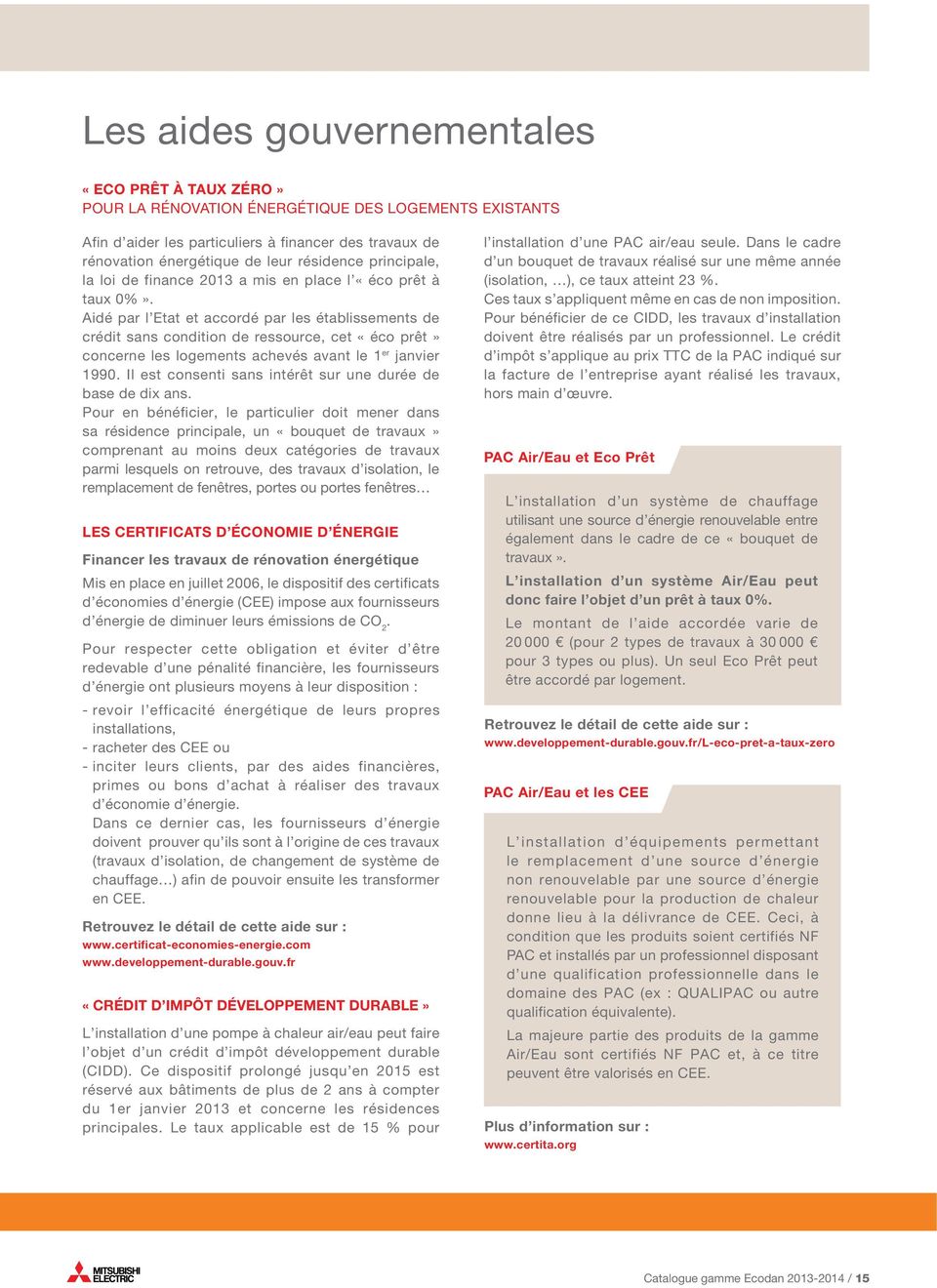Credit dimpot 2013 pour pompe a chaleur air eau