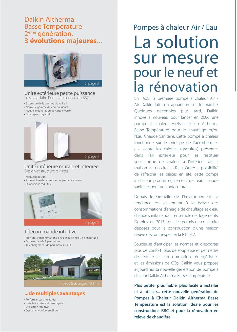 Pompe à chaleur daikin catalogue