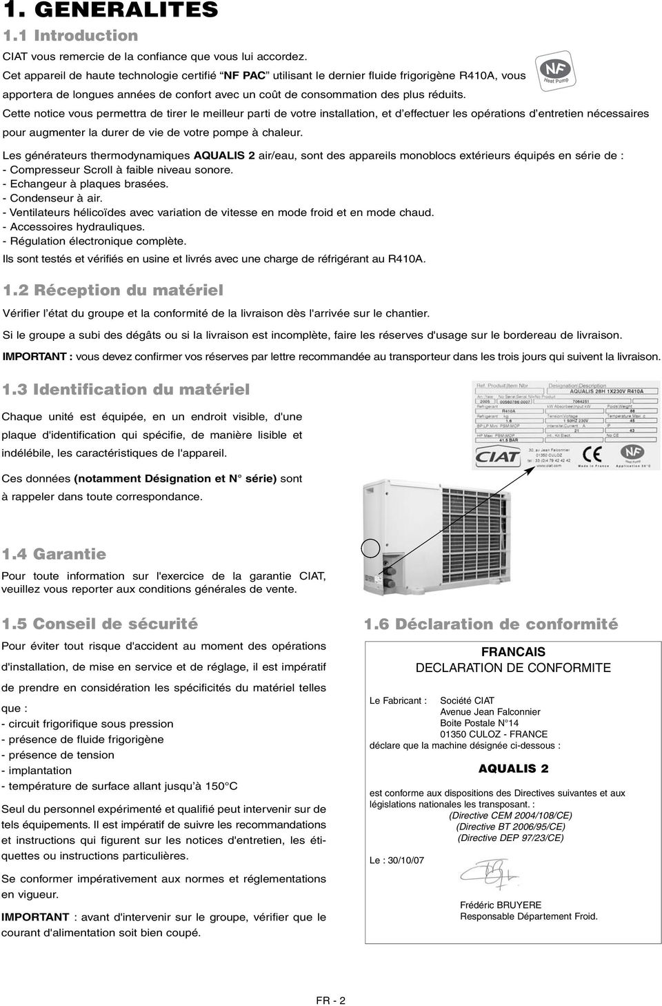 Defaut pompe a chaleur ciat