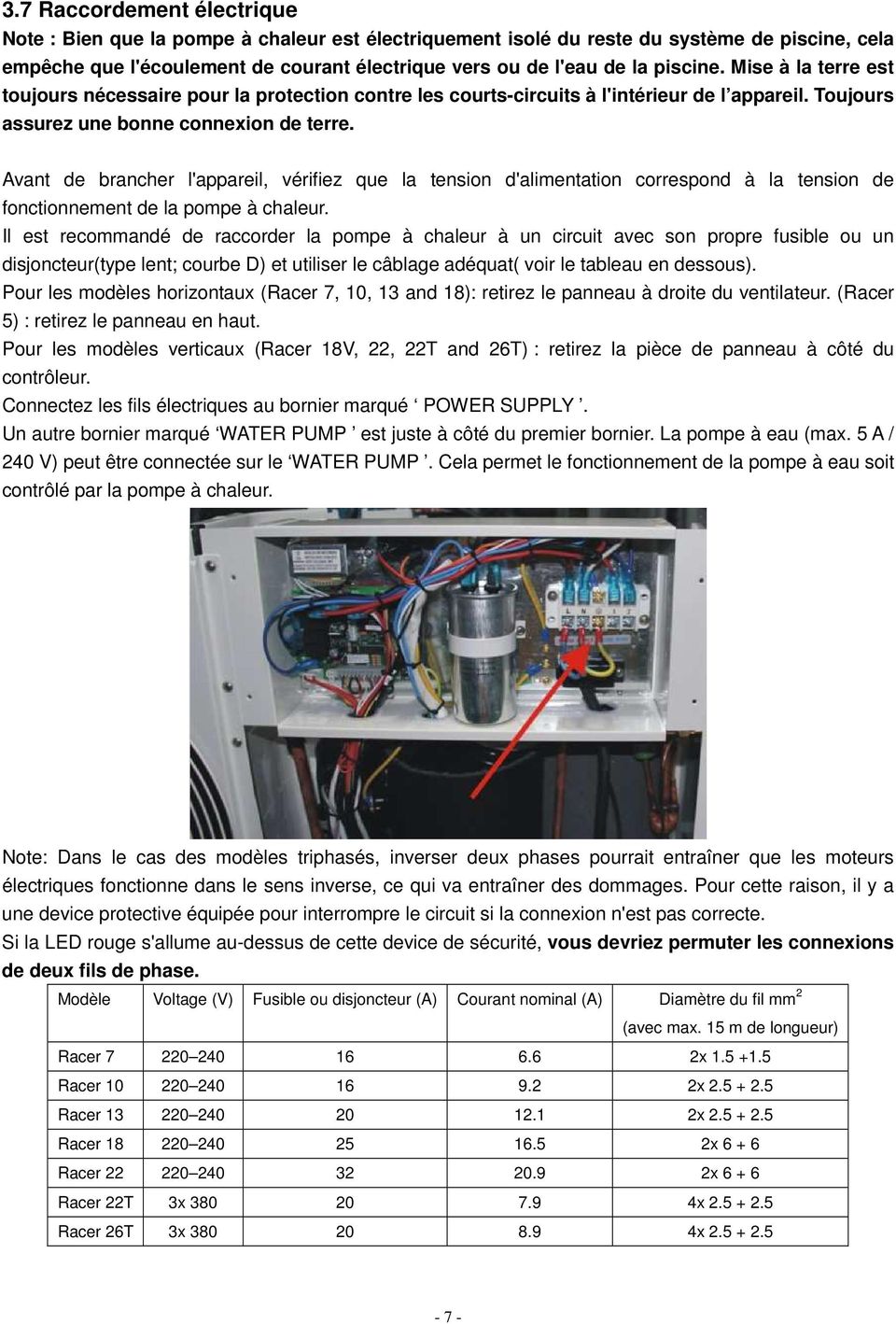 Mode emploi pompe a chaleur racer