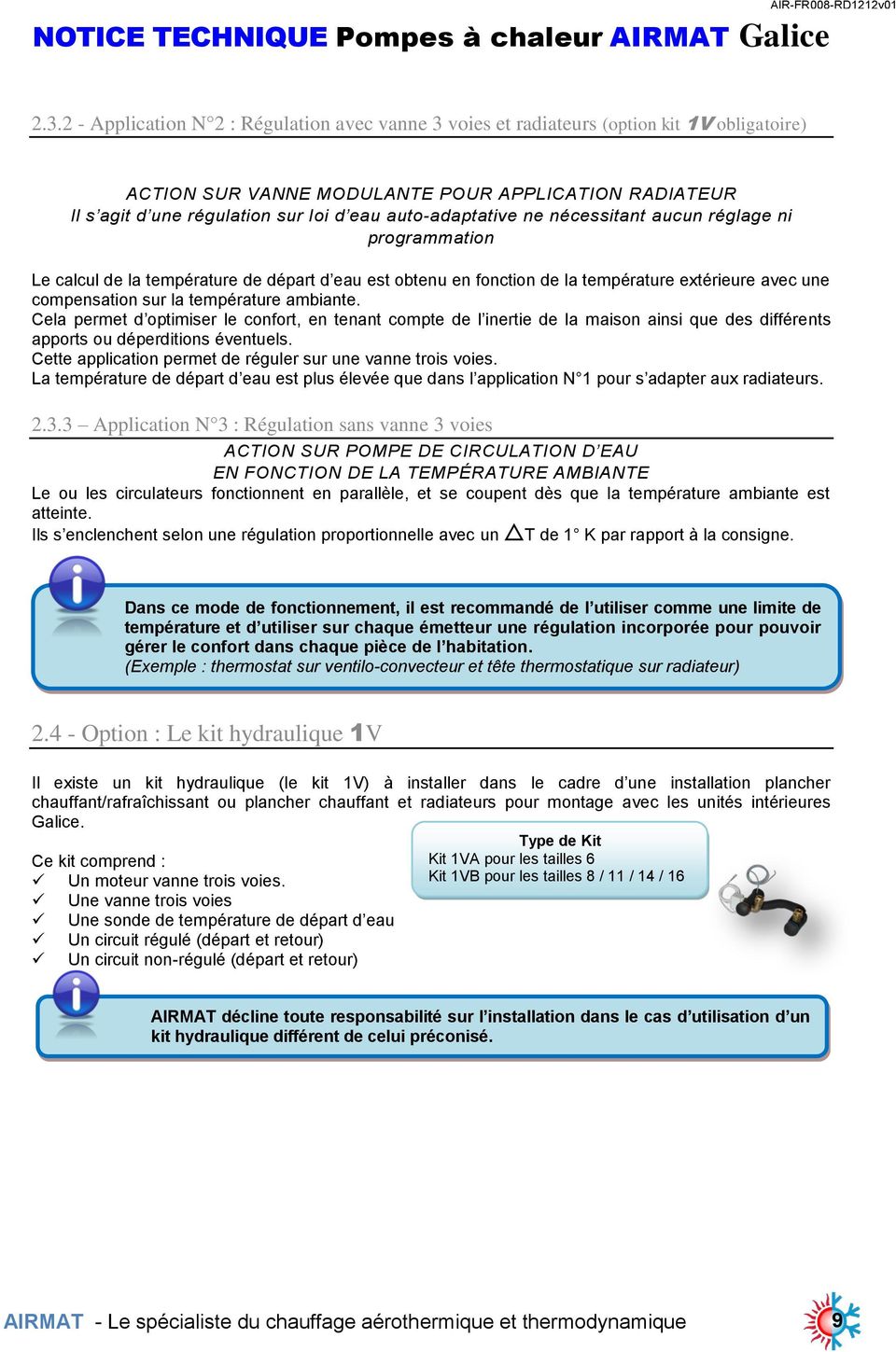 Thermostat pompe a chaleur airmat
