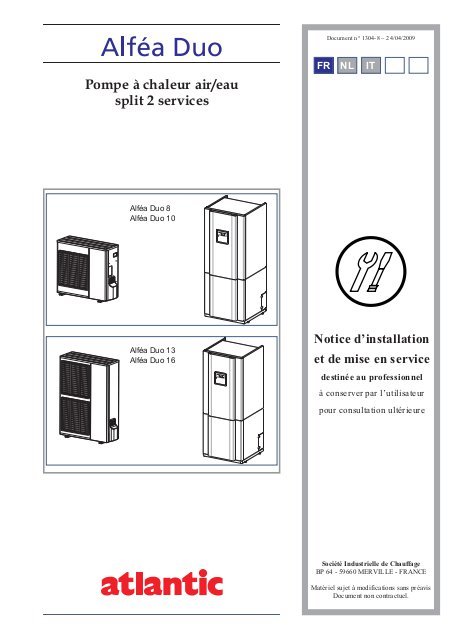 Mise en service pompe a chaleur atlantic