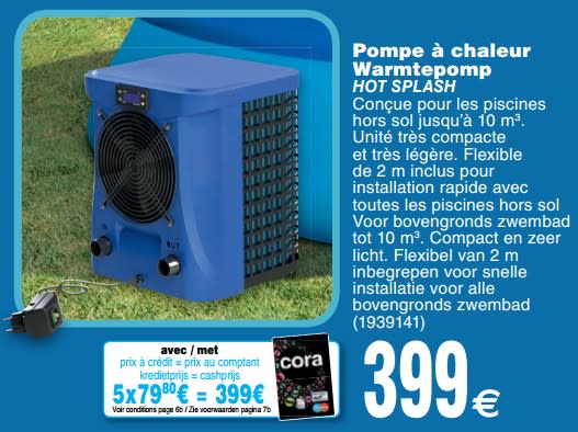 Pompe chaleur piscine cora