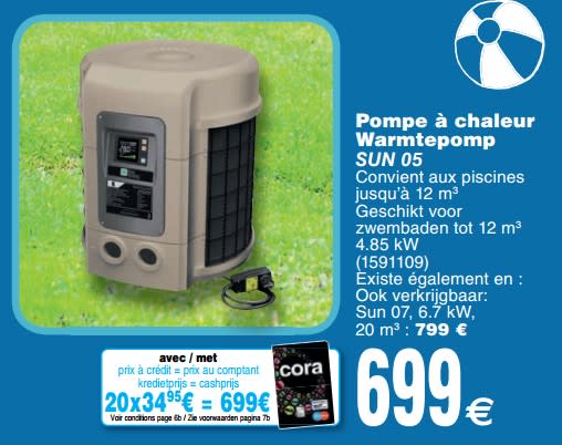 Pompe à chaleur piscine cora