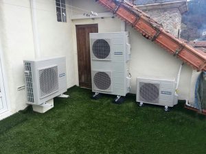 Pompe a chaleur air air sur le toit