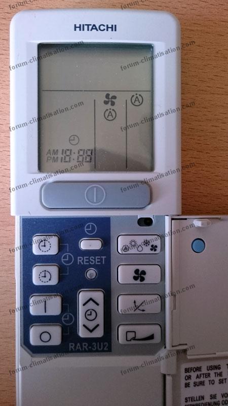 Télécommande pompe à chaleur hitachi