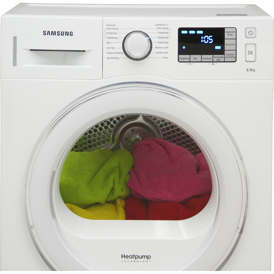 Sèche-linge pompe à chaleur a++, crystal gloss, 8kg - dv80f5e5hgw