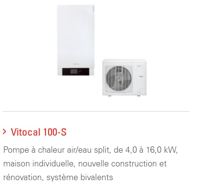 Pompe a chaleur viessmann vitocal 100-s